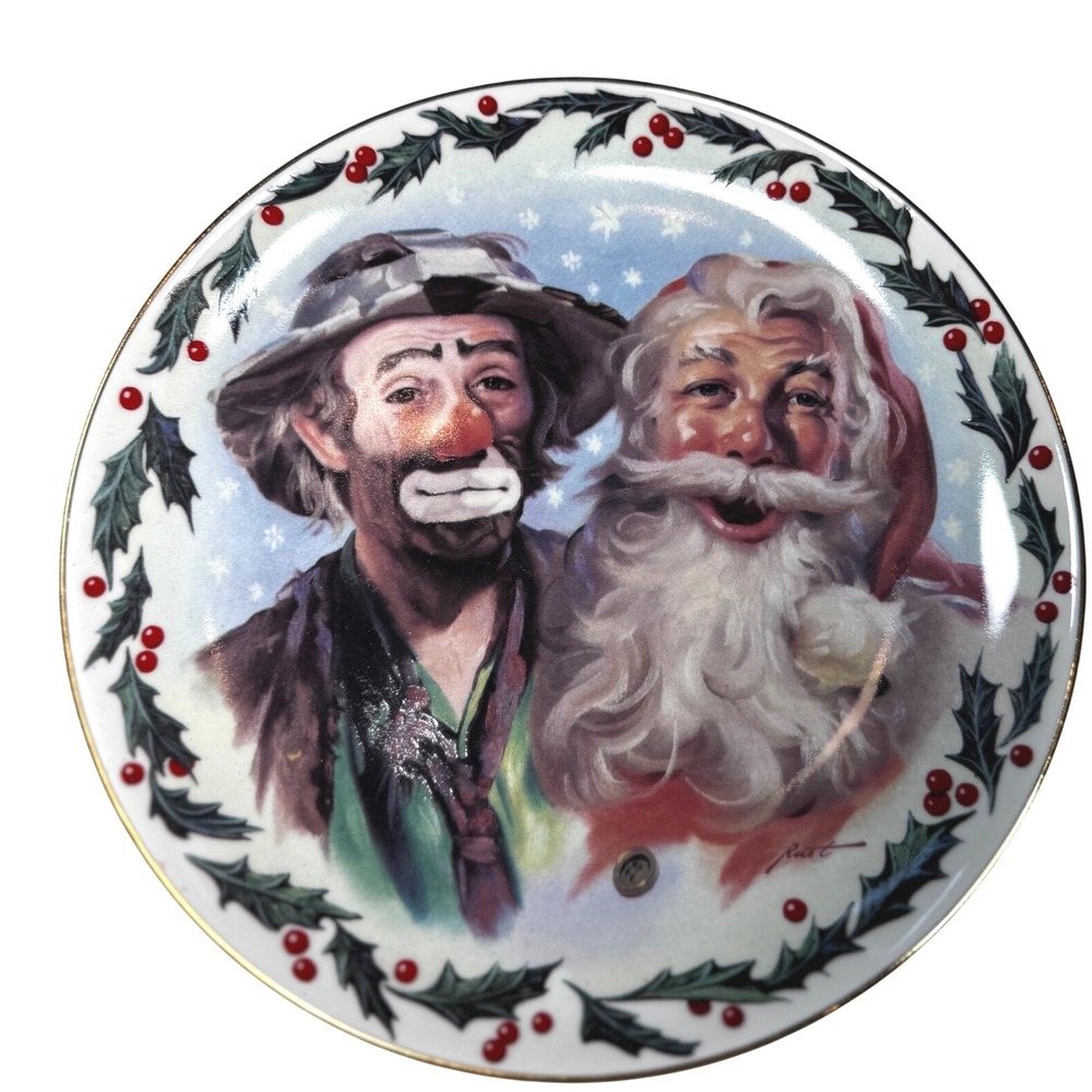 Tis The Season Collectible Plate Emmett Kelly‎ Jr. Santa Clown Limited Edition